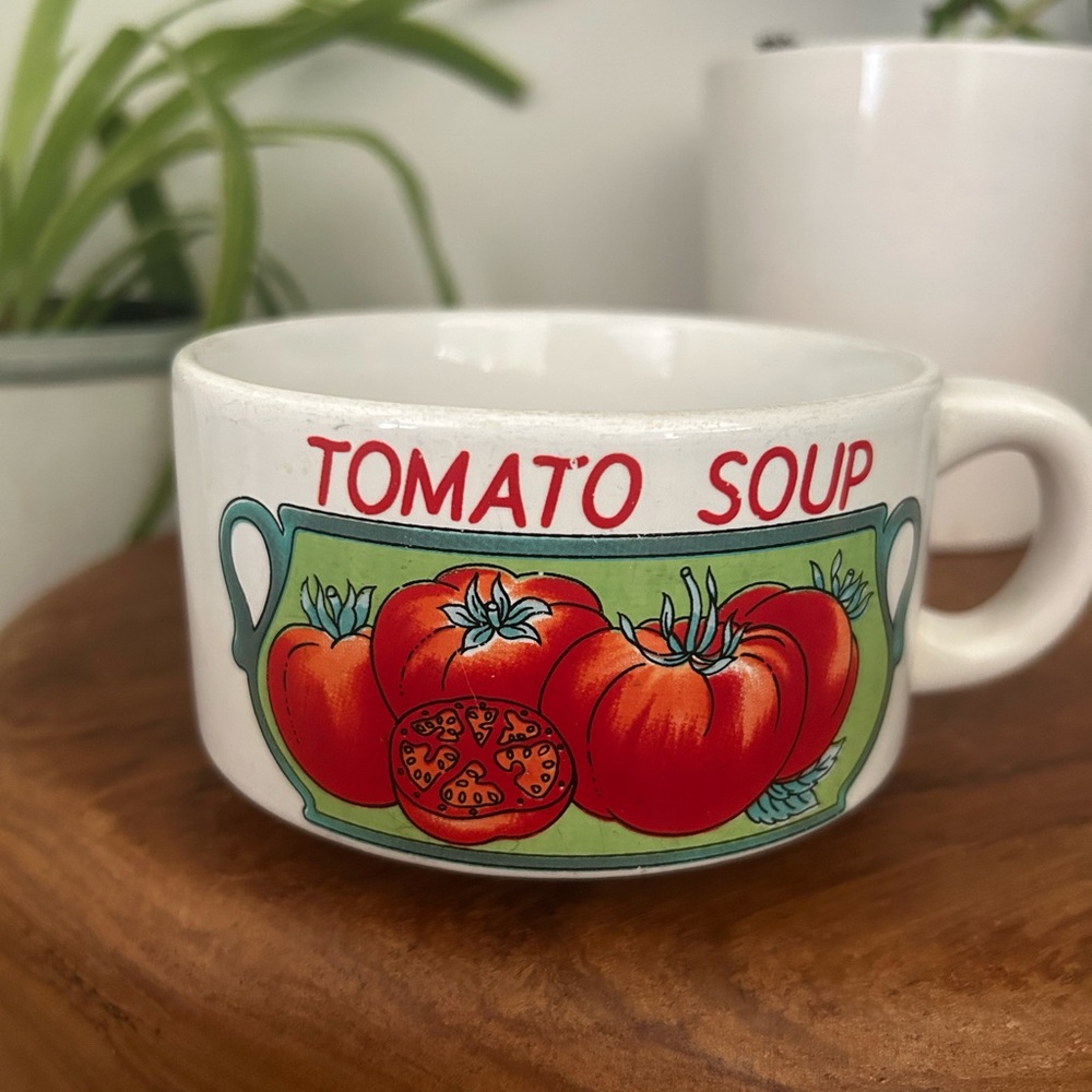 Tomato Soup Ceramic Mug - White and Red
